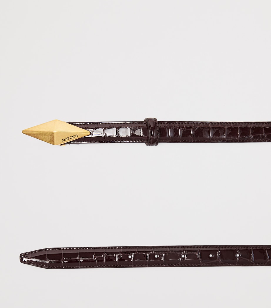 Leather Diamond Clasp Belt SAMBUCO/GOLD Image 5