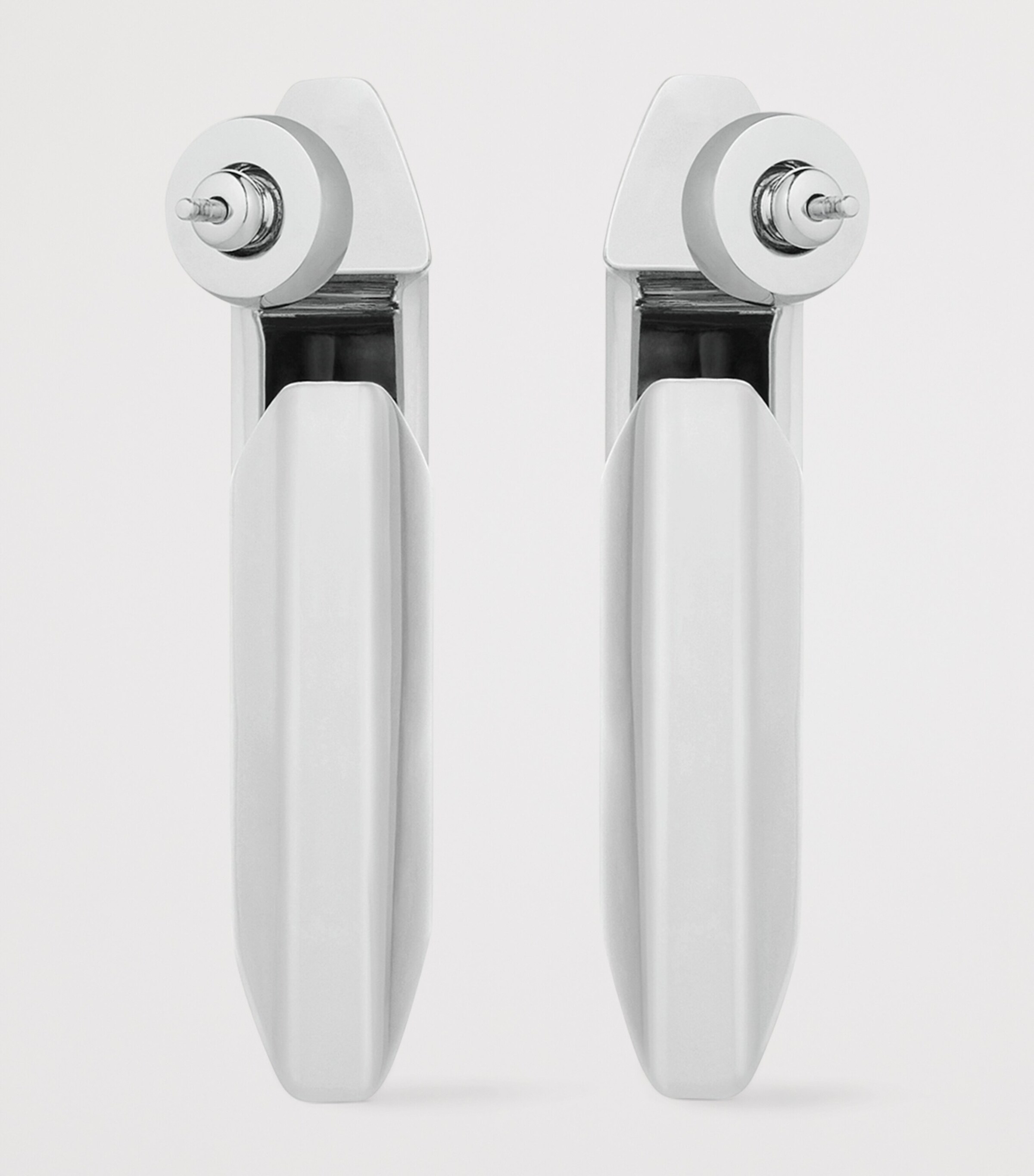 Large Structural Earrings SILVERY Image 2