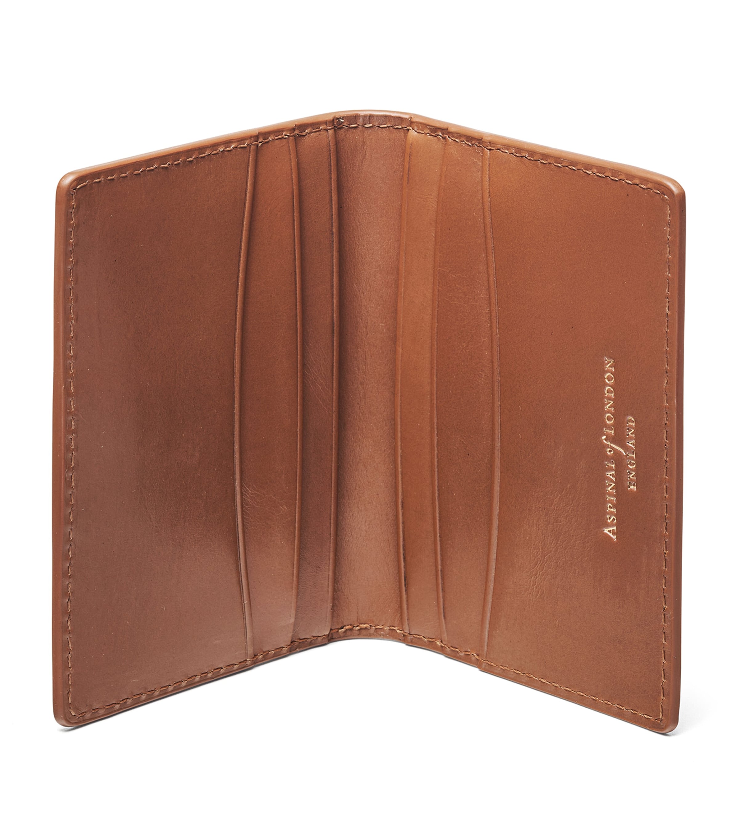 Leather Double Fold Card Holder LATTE Image 5