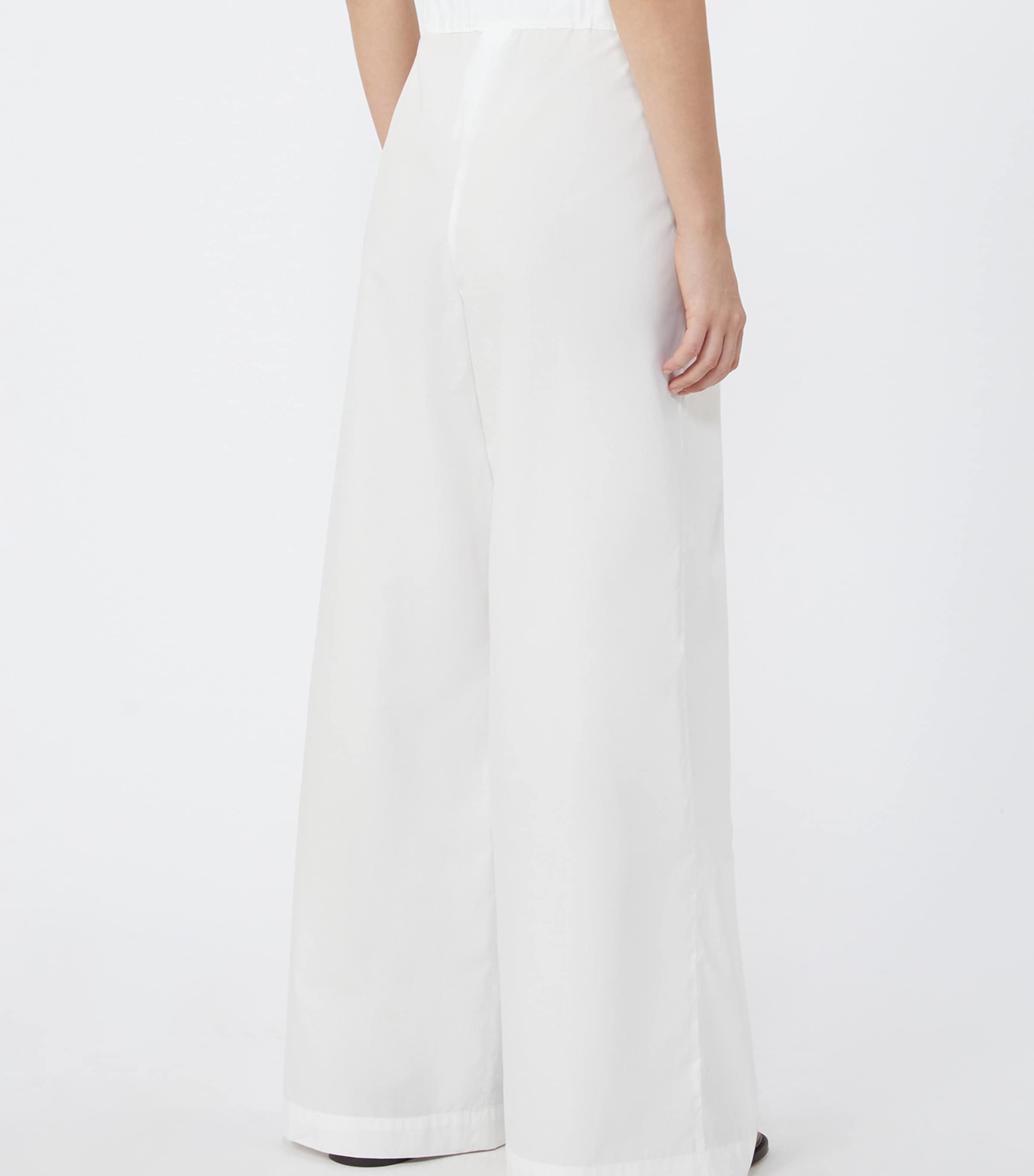 Weekend Max Mara Womens Cotton Wide-Leg Trousers White Image 4
