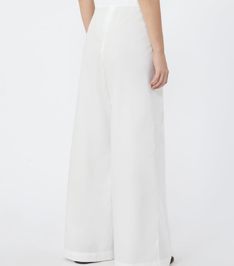 Weekend Max Mara Womens Cotton Wide-Leg Trousers White Image 4