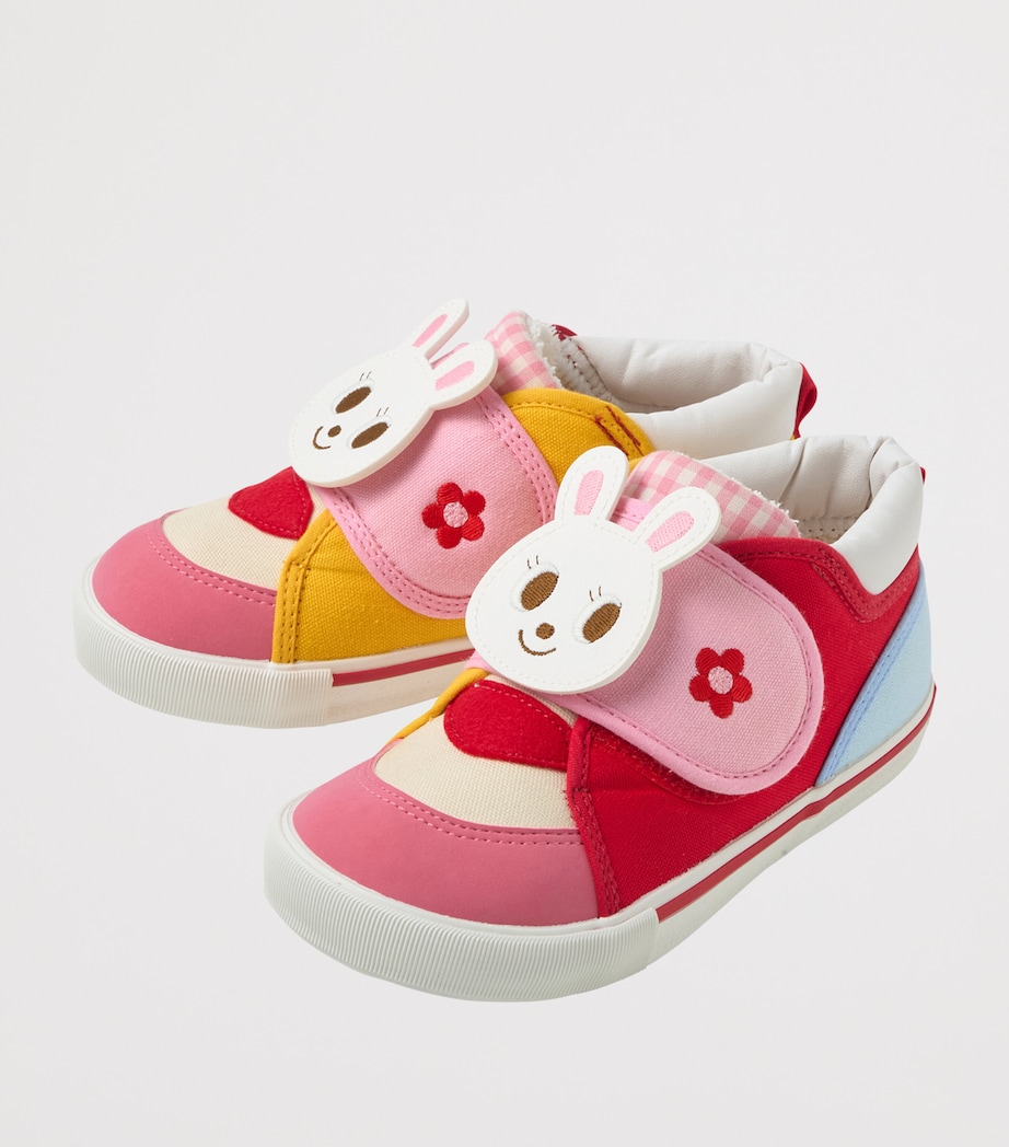Miki House Cotton-Blend Bunny Appliqué Sneakers Image 2