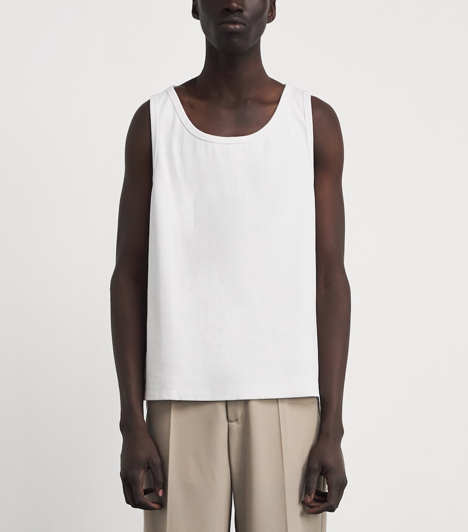 Séfr Mens Stretch-Cotton Cyril Tank Top Organic White Cotton Image 4