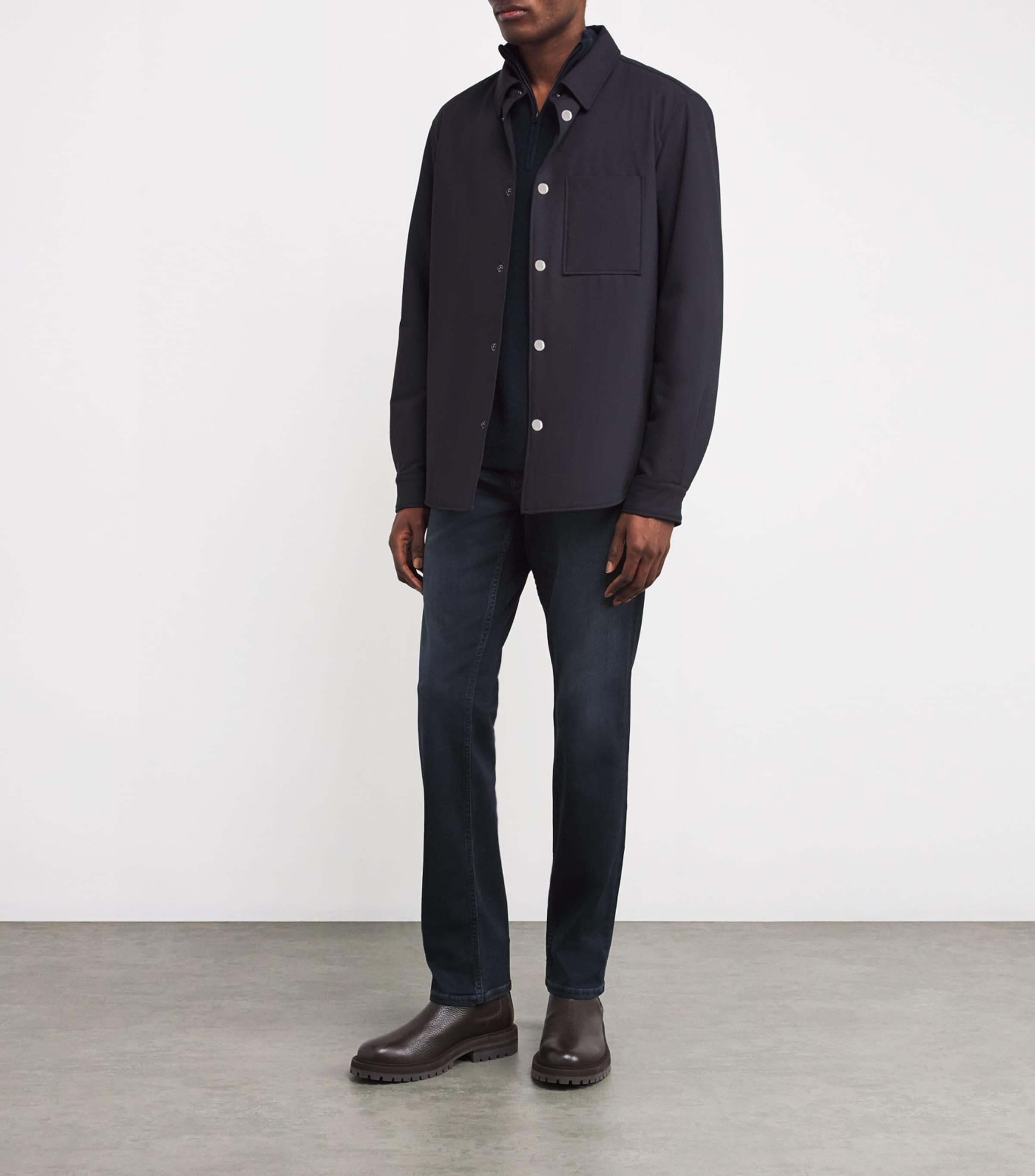 Bogner Mens Padded Olli Overshirt Navy Image 2