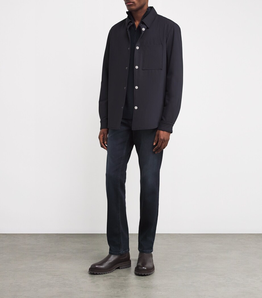 Bogner Mens Padded Olli Overshirt Navy Image 2