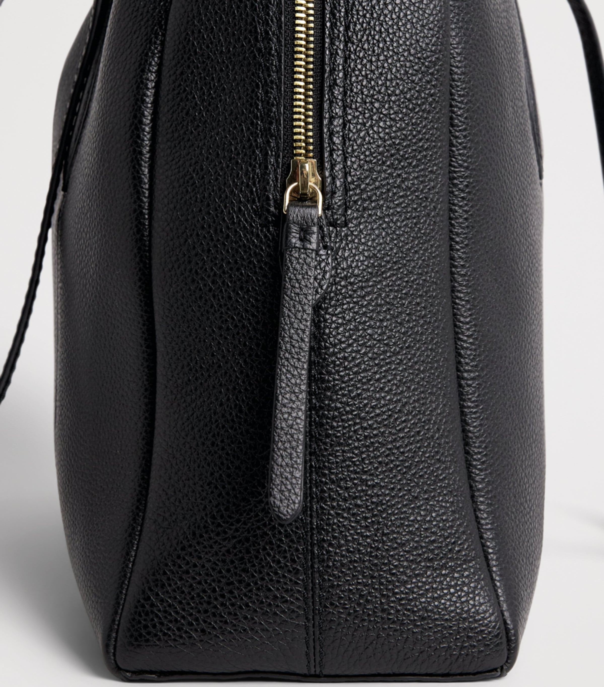 Harrods Medium Leather Wren Shoulder Bag Black Image 6