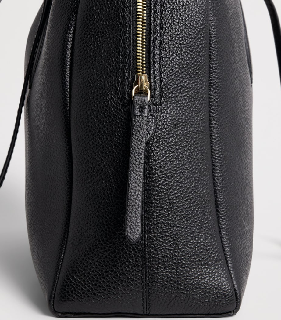 Harrods Medium Leather Wren Shoulder Bag Black Image 6