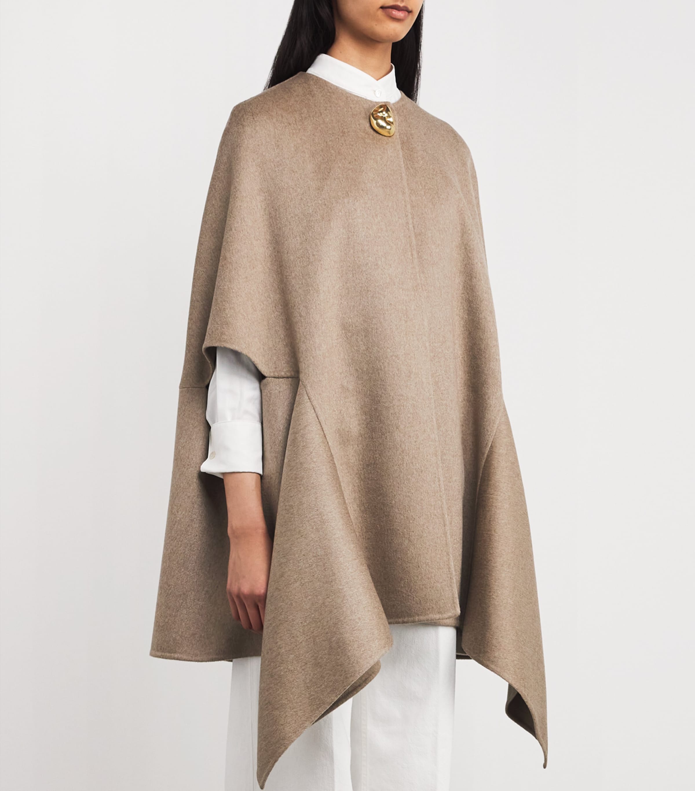 Cashmere Cut-Out Cape VR3 BROWN Image 3