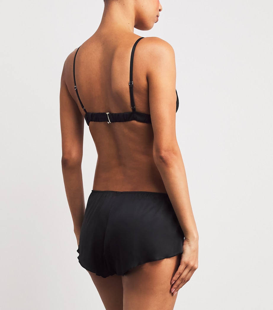 Satin Signature Triangle Bra BLACK Image 3