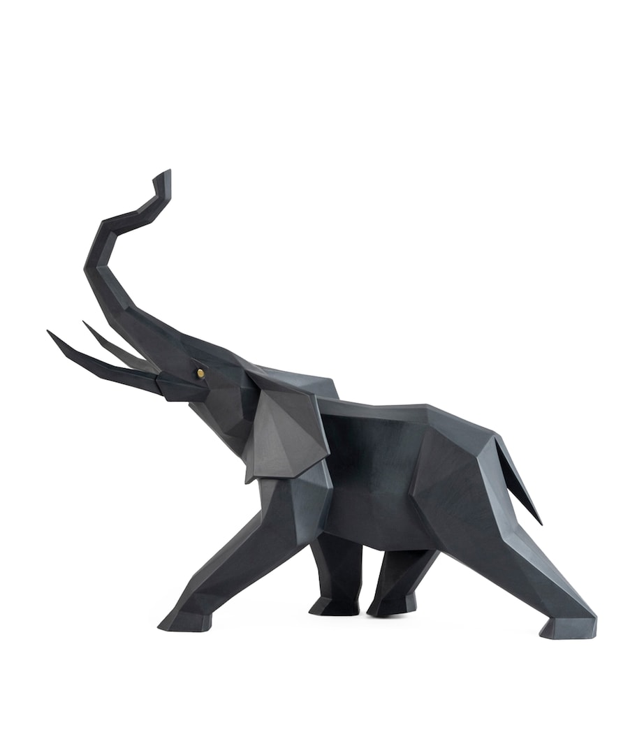 Porcelain Elephant Figure BLACK Image 3