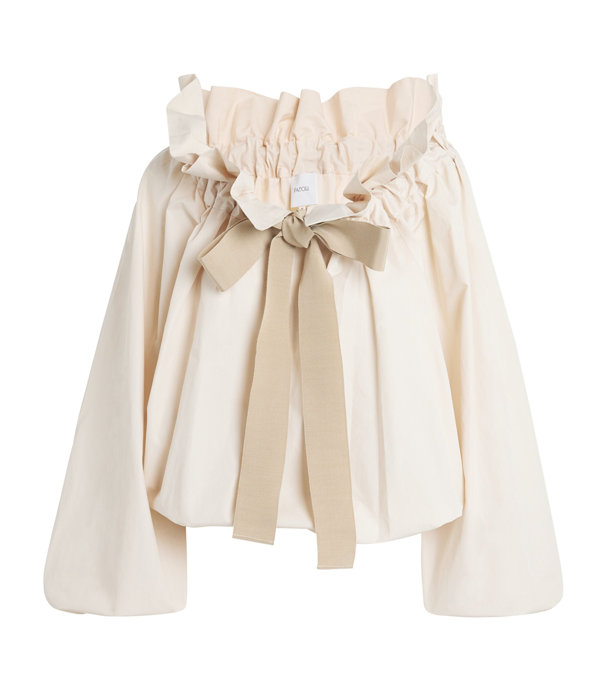 Patou Womens Cotton Poplin Iconic Blouse Tapioca Image 1