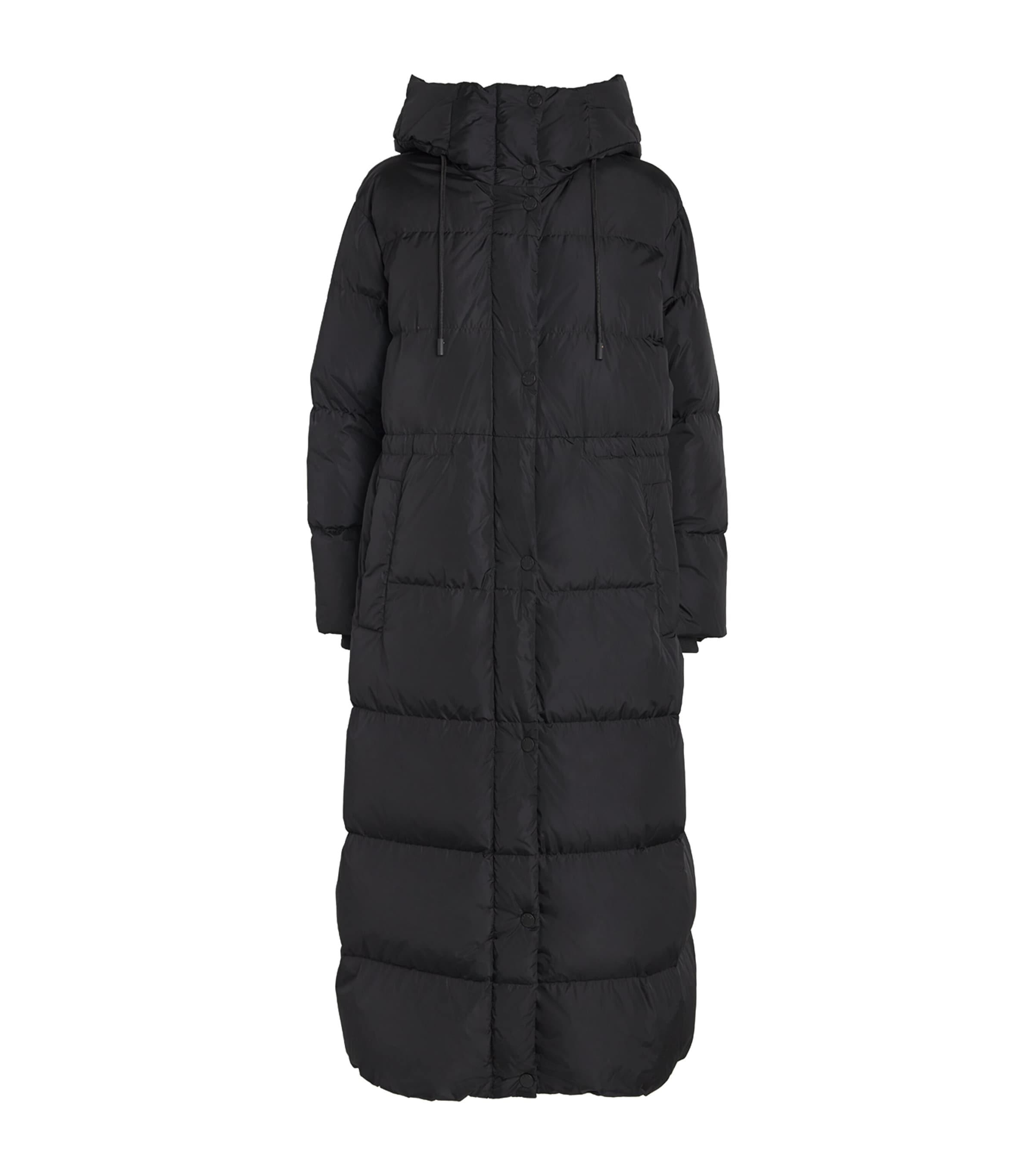 Weekend Max Mara Buttoned Drawstring Jacket In Black