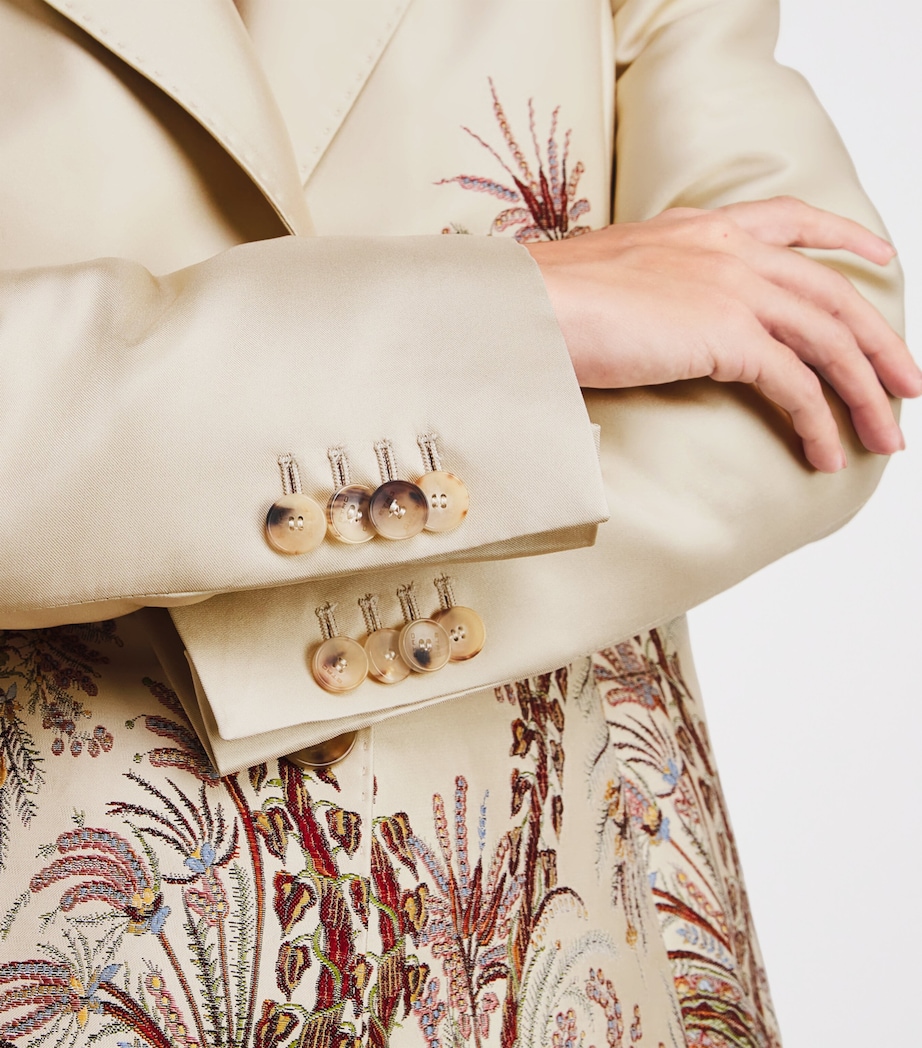Satin Patterned Princess Coat S9820 Image 6
