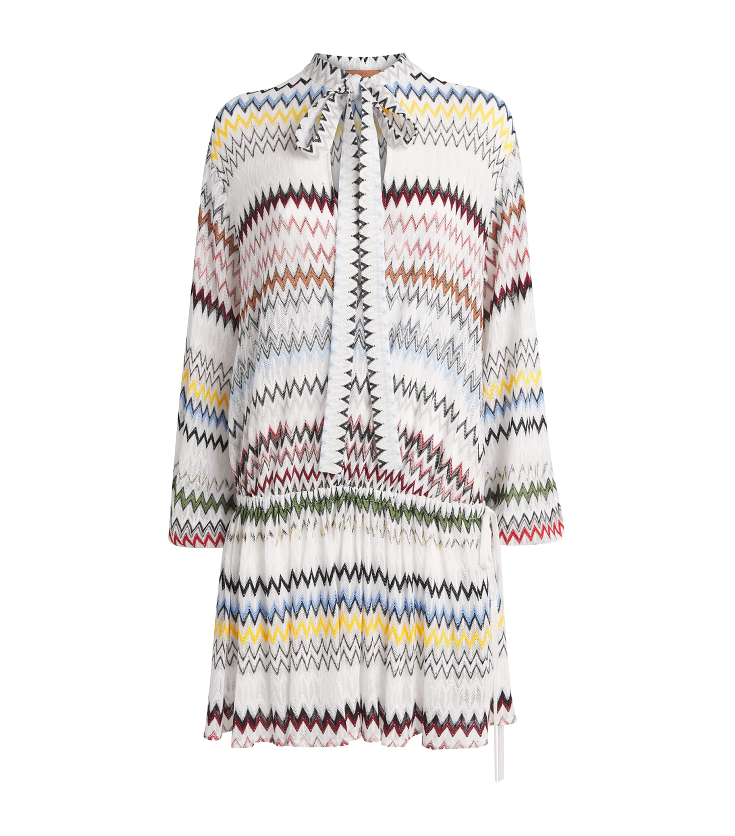 Chevron Tunic Mini Dress S01K2 MULTI W WHITE Image 1