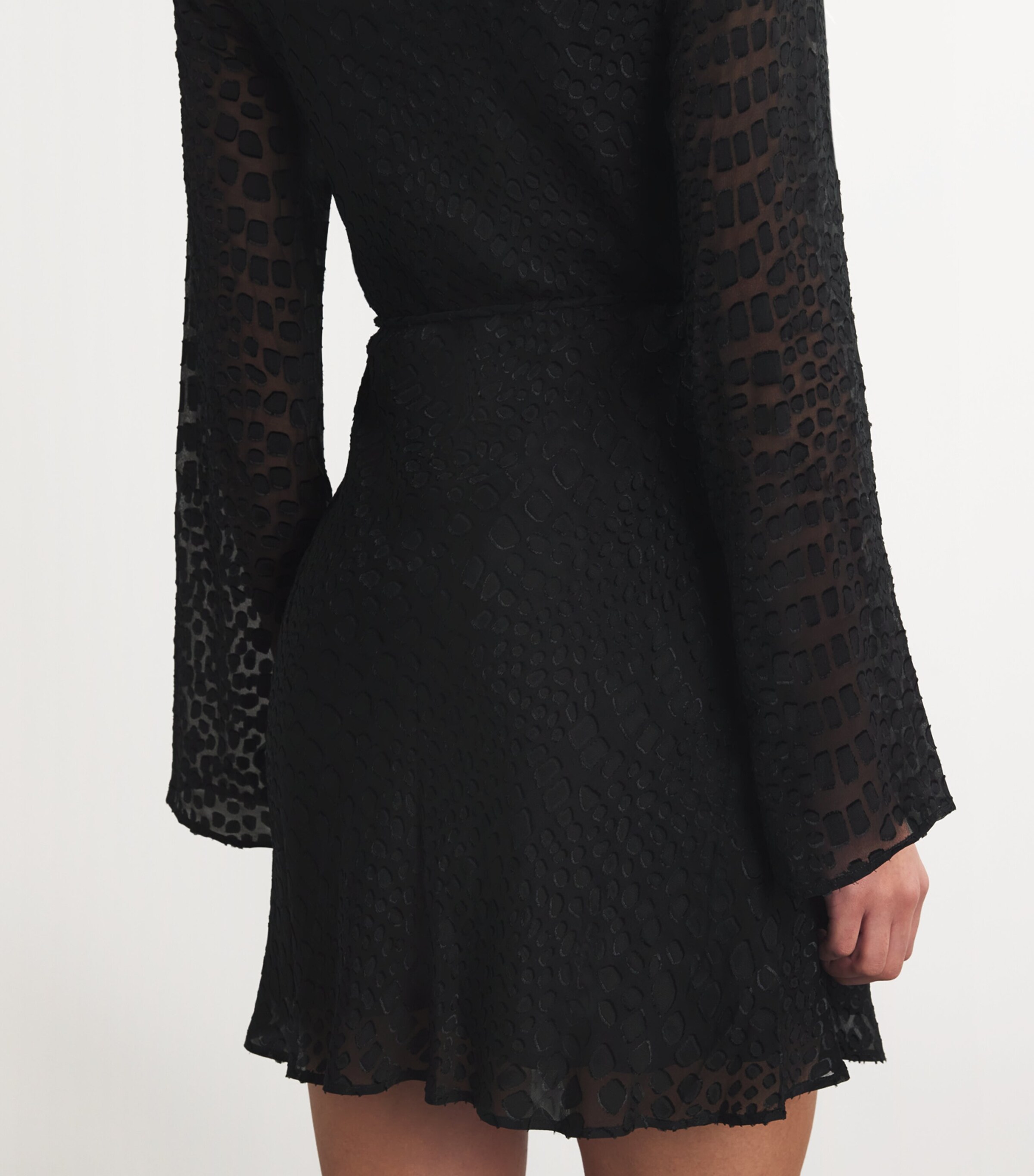 PAIGE Womens Silk-Blend Carmelyn Mini Dress Black Image 4