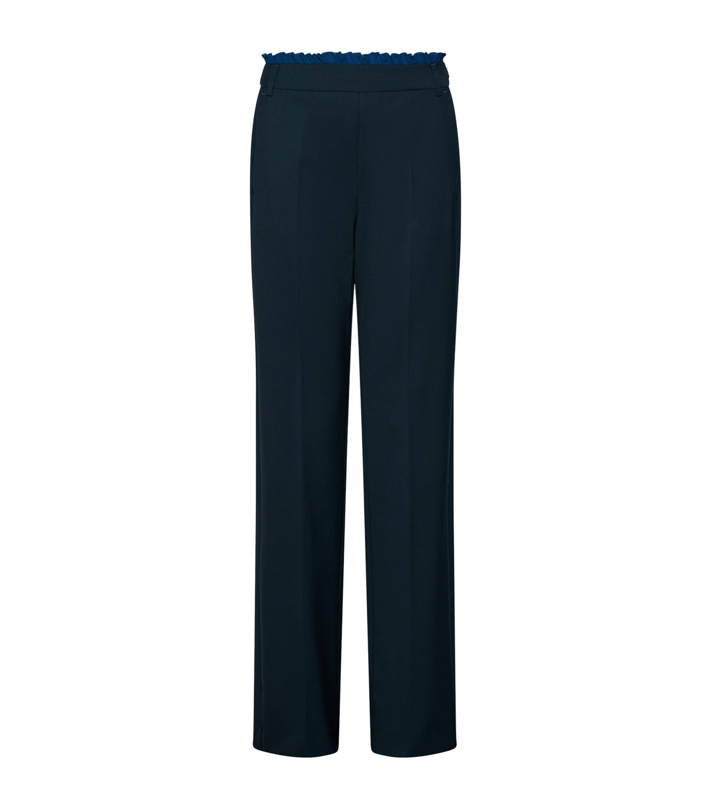Marella Womens Ruffle-Trim Flared Trousers Navy Image 1