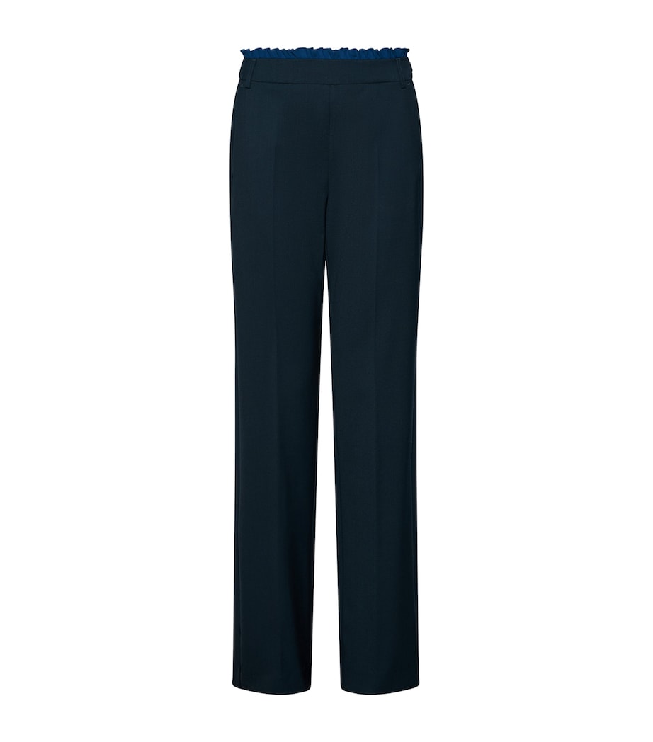 Marella Womens Ruffle-Trim Flared Trousers Navy Image 1