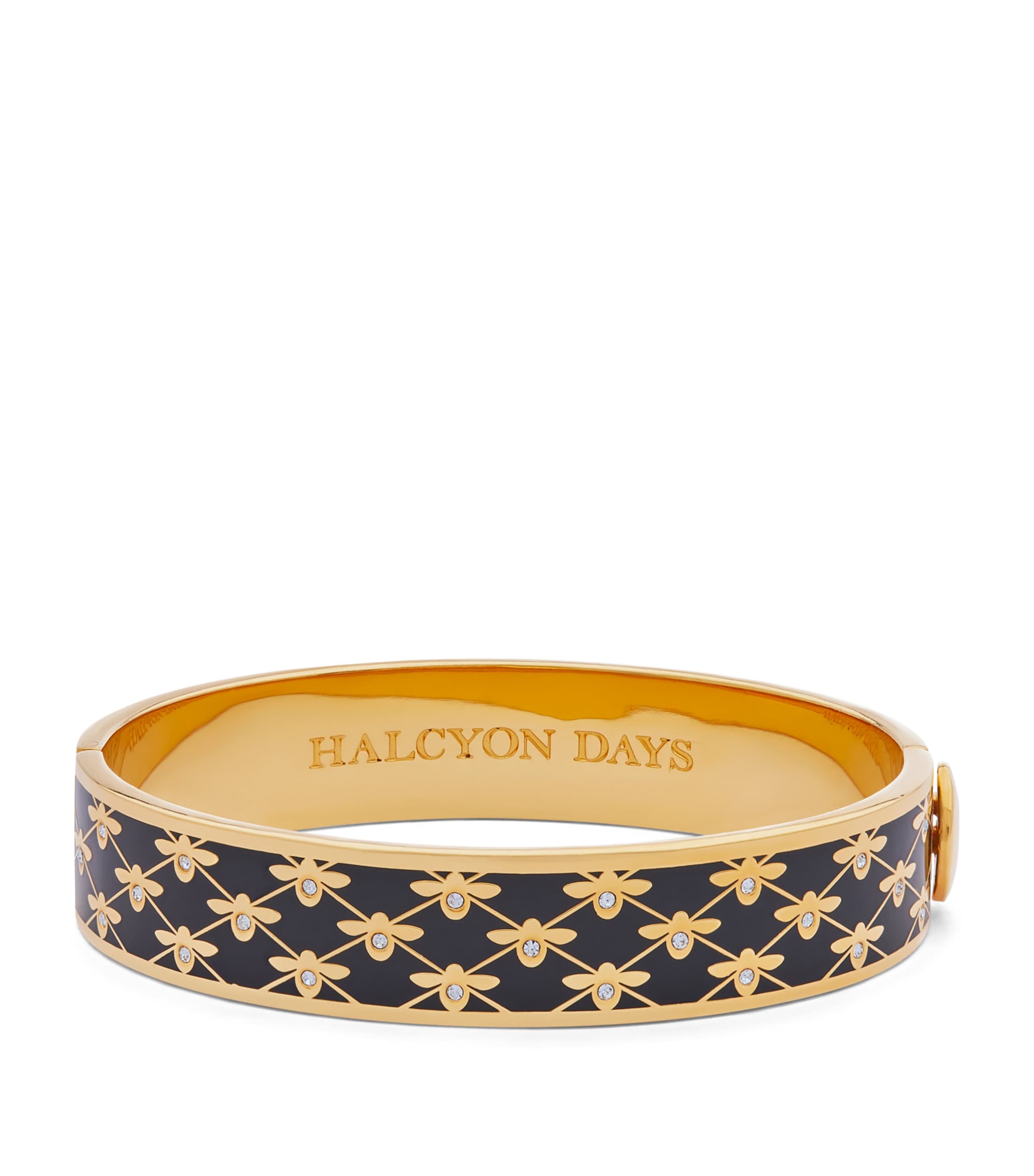 Gold-Plated Enamel Bee Sparkle Bangle BLACK/GOLD Image 1