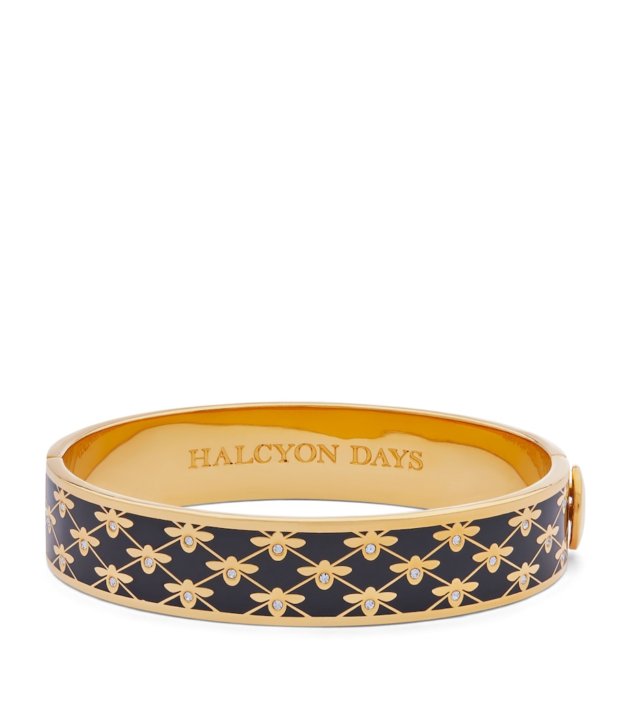 Gold-Plated Enamel Bee Sparkle Bangle BLACK/GOLD Image 1