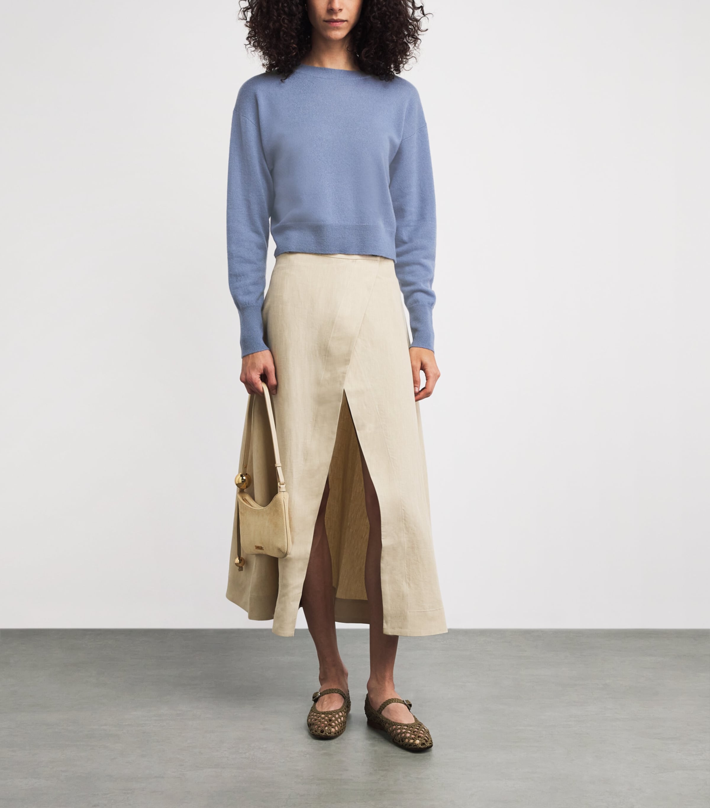 Le Kasha Womens Organic Cashmere Menorca Sweater Ocean Blue Image 2