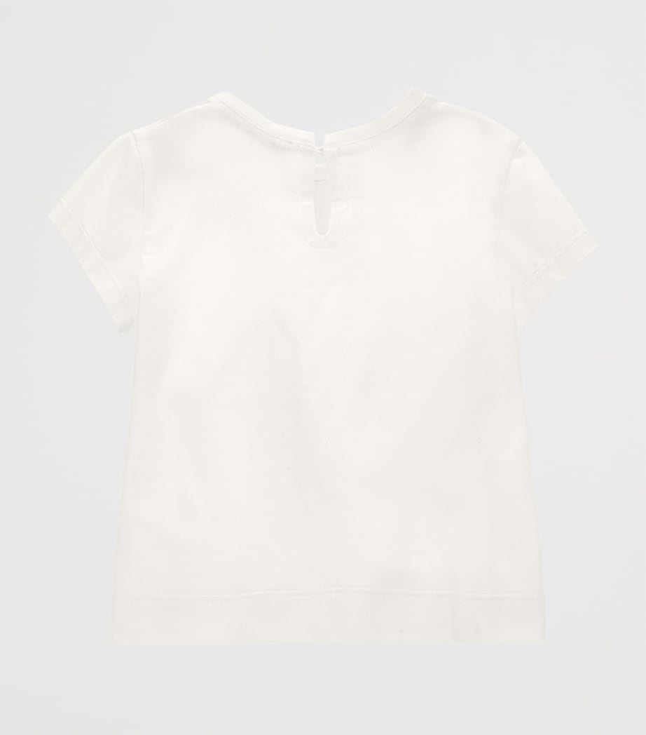 Cotton Bow Print T-Shirt (6-36 Months) PANNA Image 2