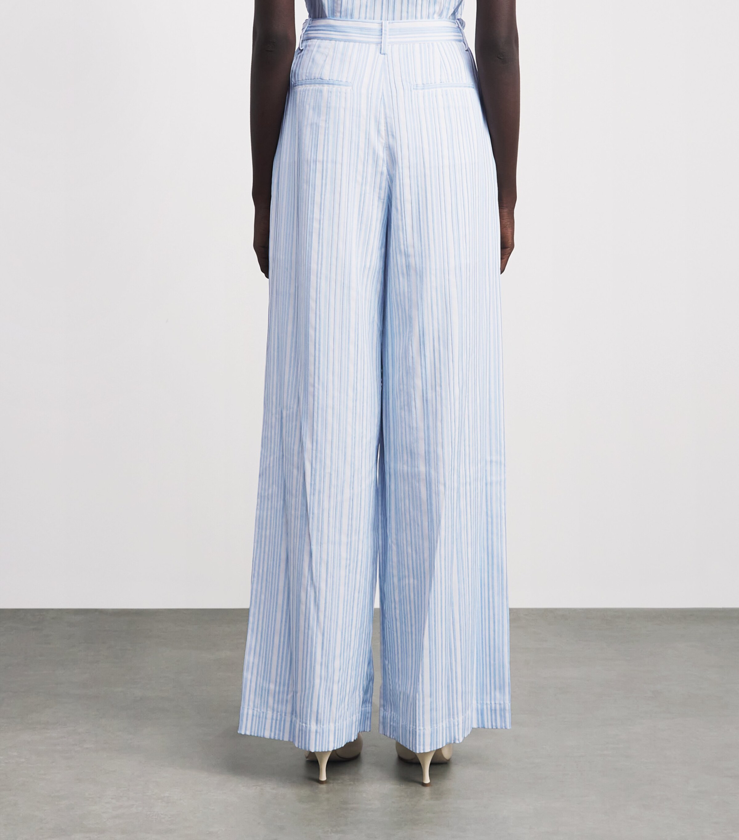 Simkhai Womens Wide-Leg Grace Trousers Blue Stripe Image 4
