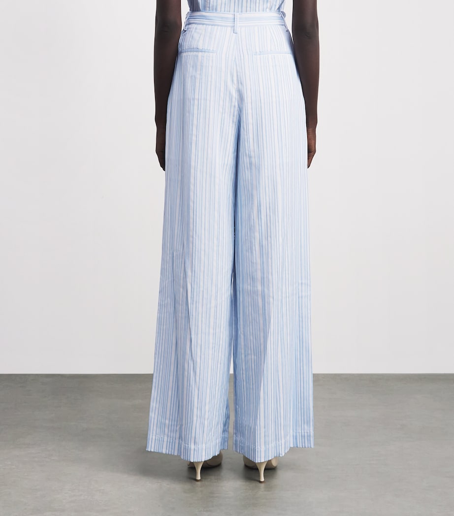 Simkhai Womens Wide-Leg Grace Trousers Blue Stripe Image 4