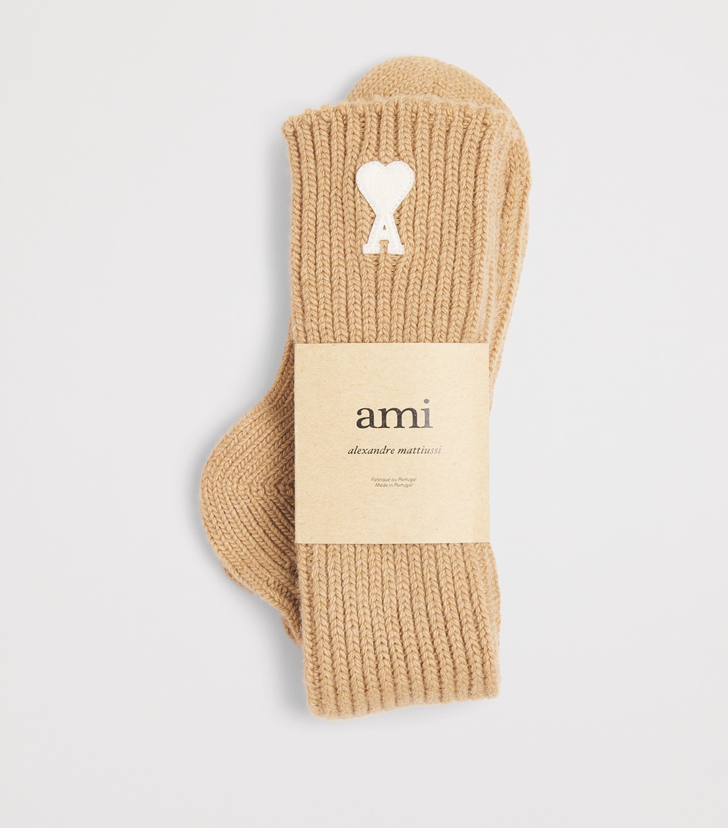 Wool-Blend Ami de Coeur Socks 280 - CAMEL Image 4