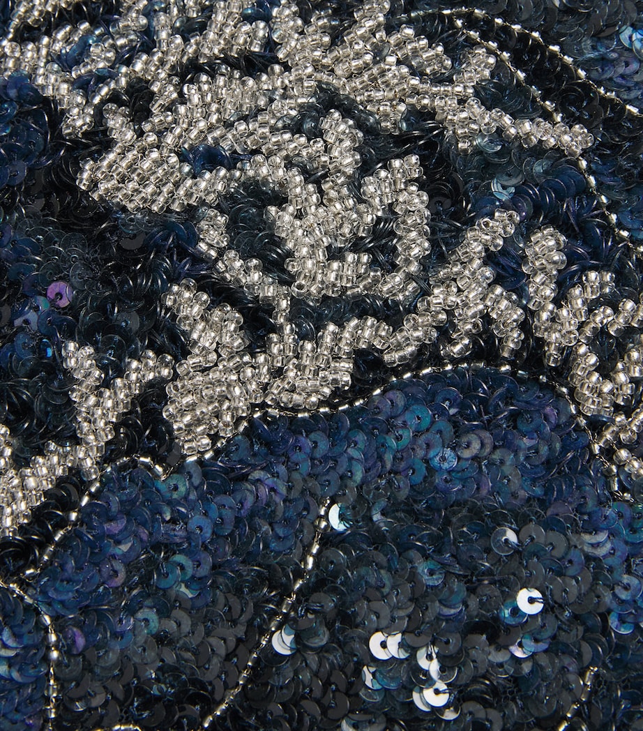 Clio Peppiatt Womens Embellished Sequin Mini Dress Midnight Image 6