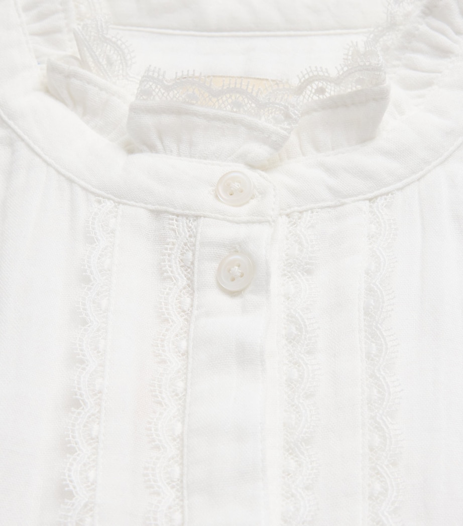 ME+EM Womens Cotton Cheesecloth Blouse Soft White Image 6