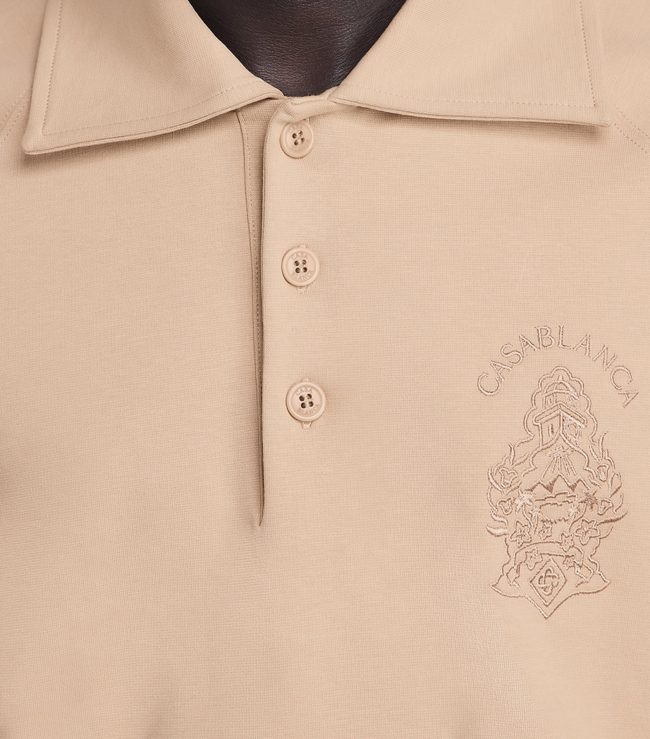 Casablanca Mens Stretch-Cotton Spread-Collar Sweatshirt Beige Image 3