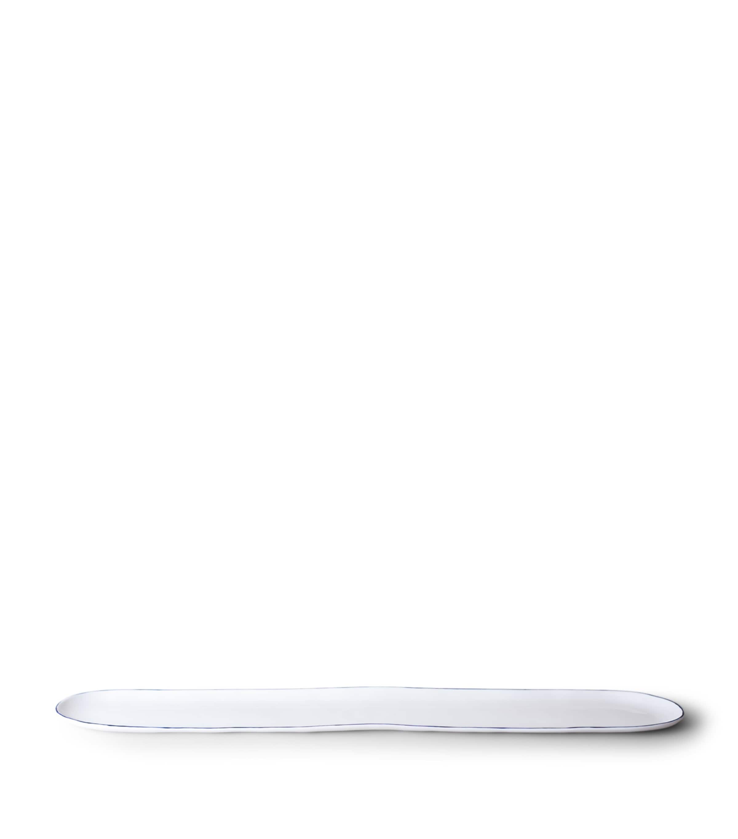 Feldspar Large Cobalt Oblong Serving Dish In White