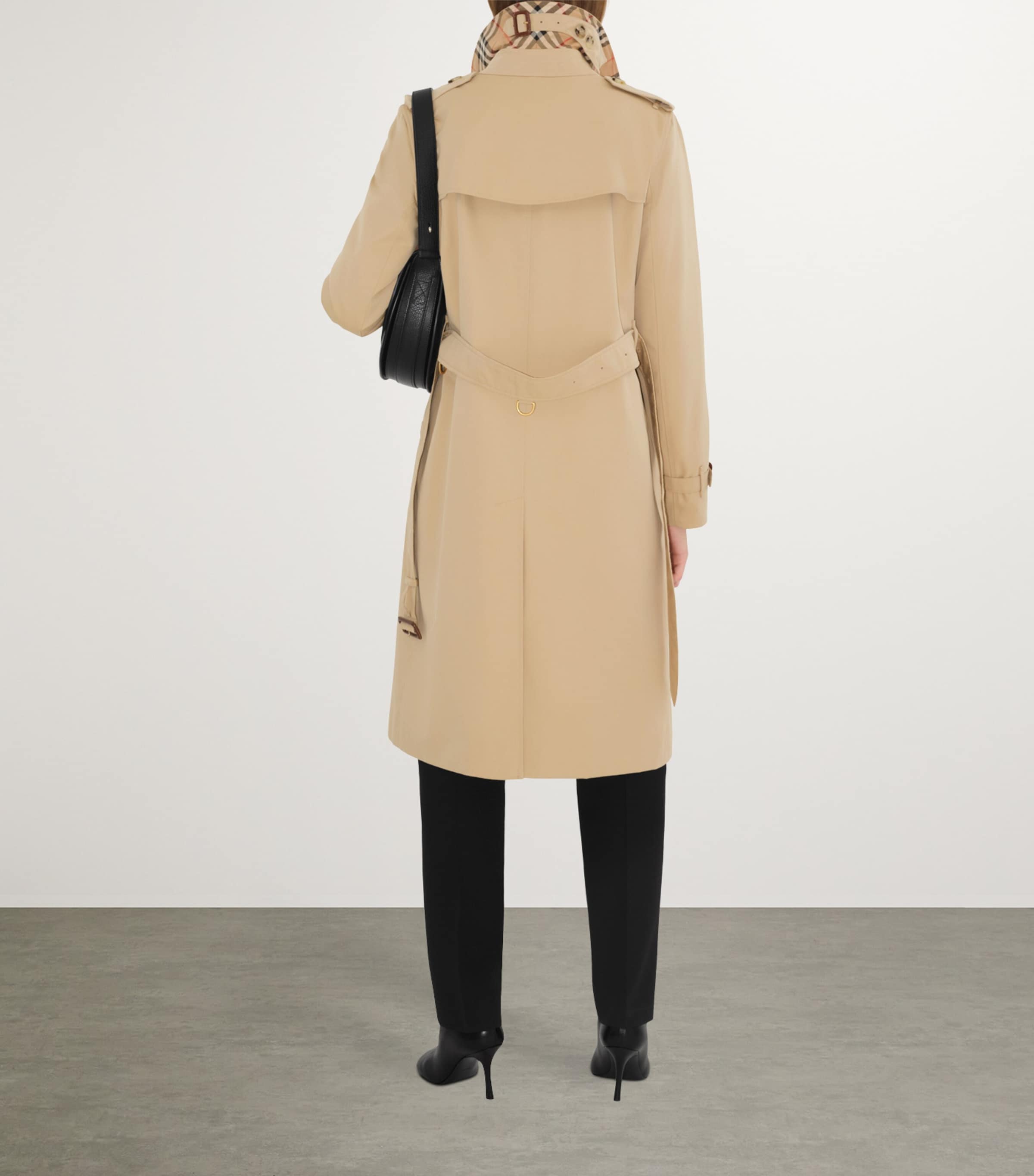 Gabardine Kensington Long Trench Coat HONEY Image 4