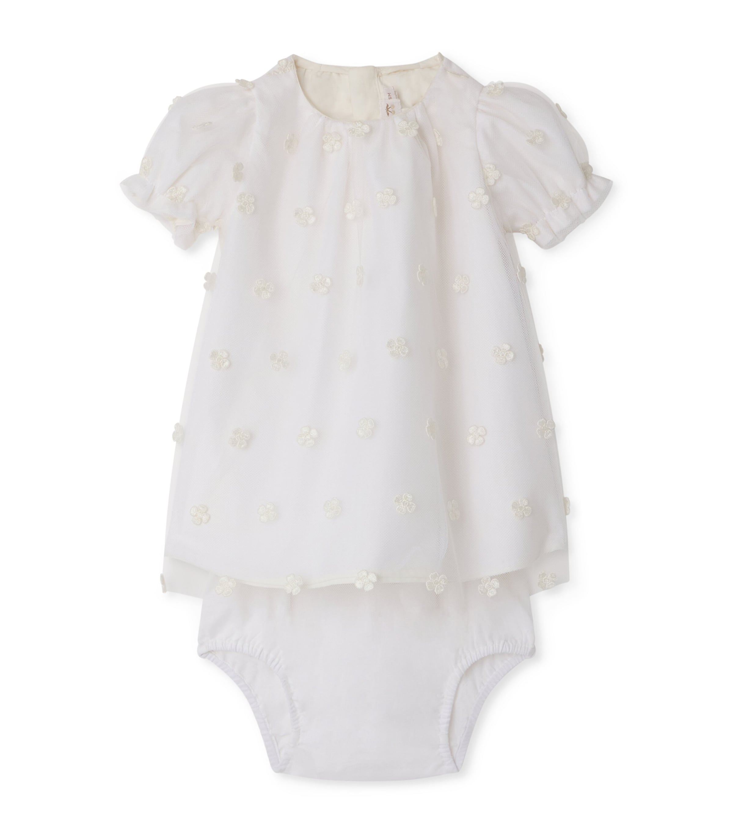 Bonpoint Embroiders Dress and Bloomers Set (6-18 Months) Blanc Naturel Image 1