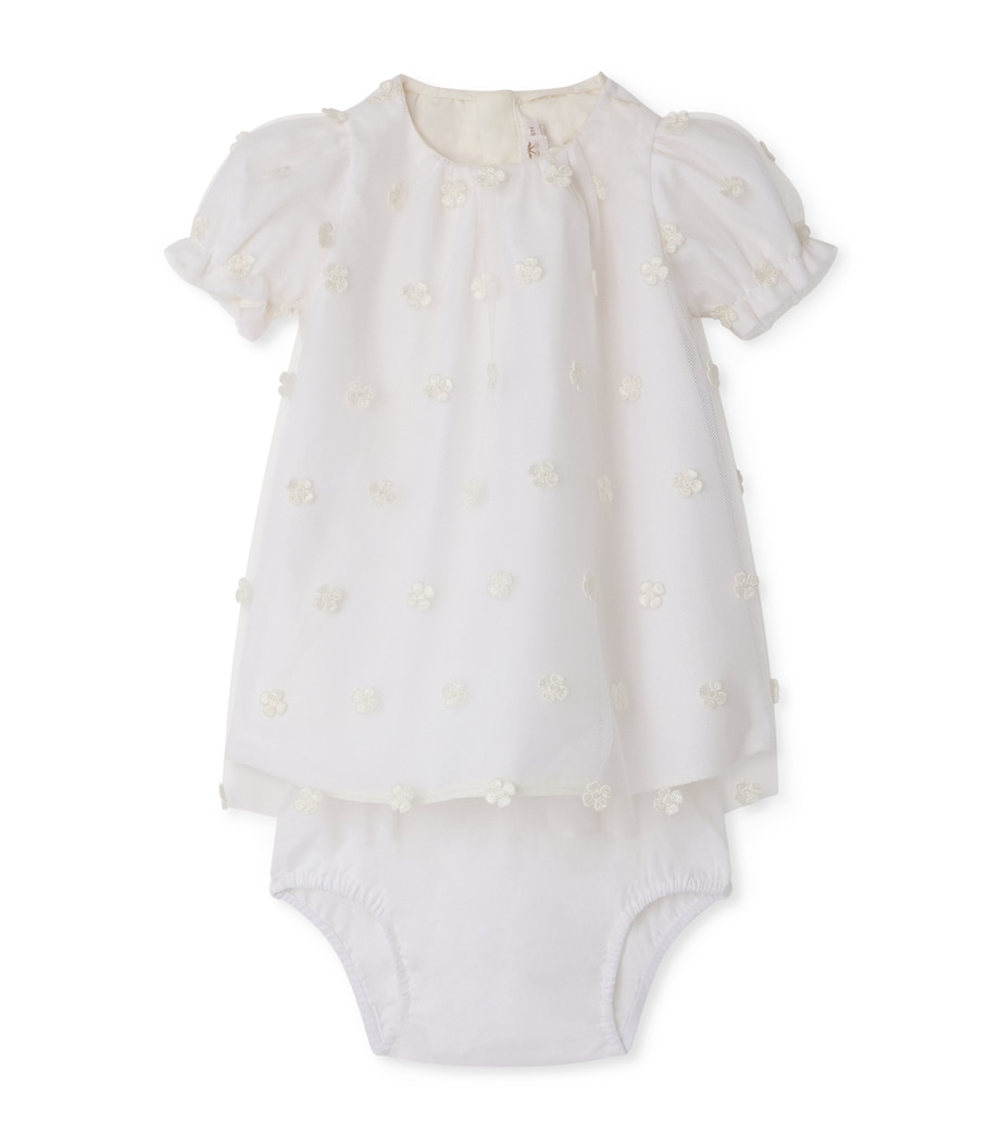Bonpoint Embroiders Dress and Bloomers Set (6-18 Months) Blanc Naturel Image 1