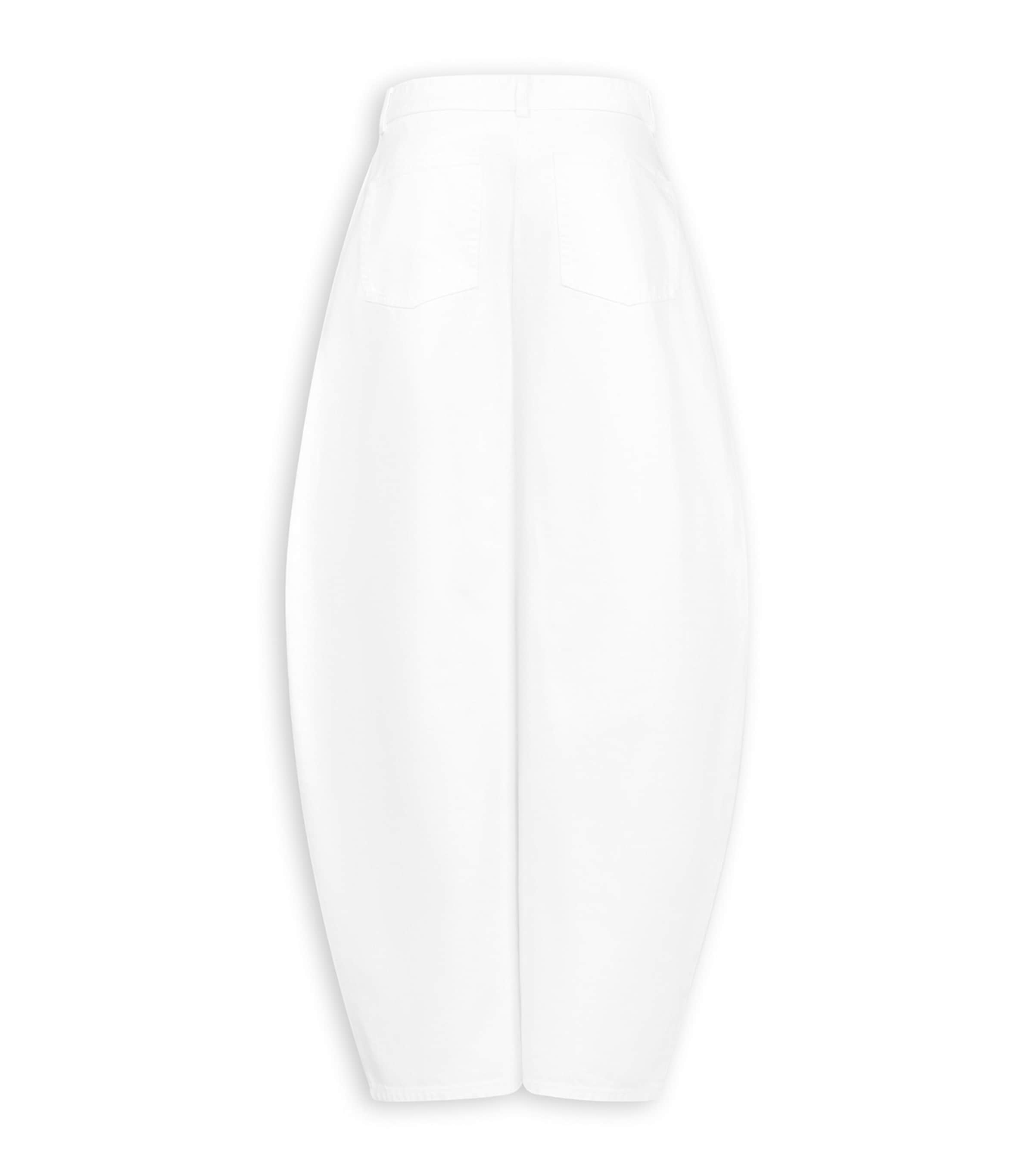 Alaïa Womens Round Wide-Leg Jeans Blanc Image 4