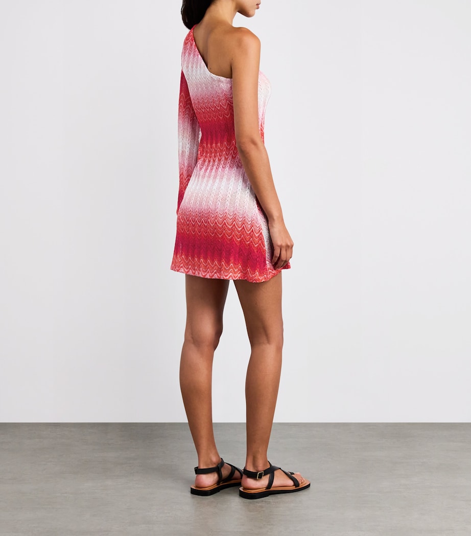 Ombré One-Shoulder Mini Dress S416Z MULTI RED Image 3