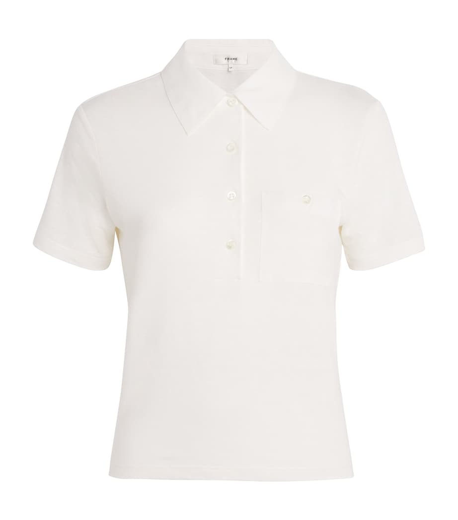 Stretch-Linen The Caddy Polo Shirt CREAM Image 1