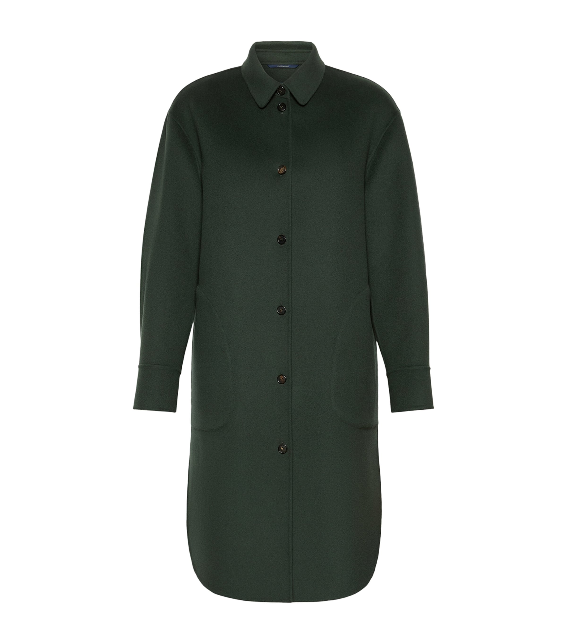 Max Mara Womens Virgin Wool Single-Breasted Coat Dark Green Image 1