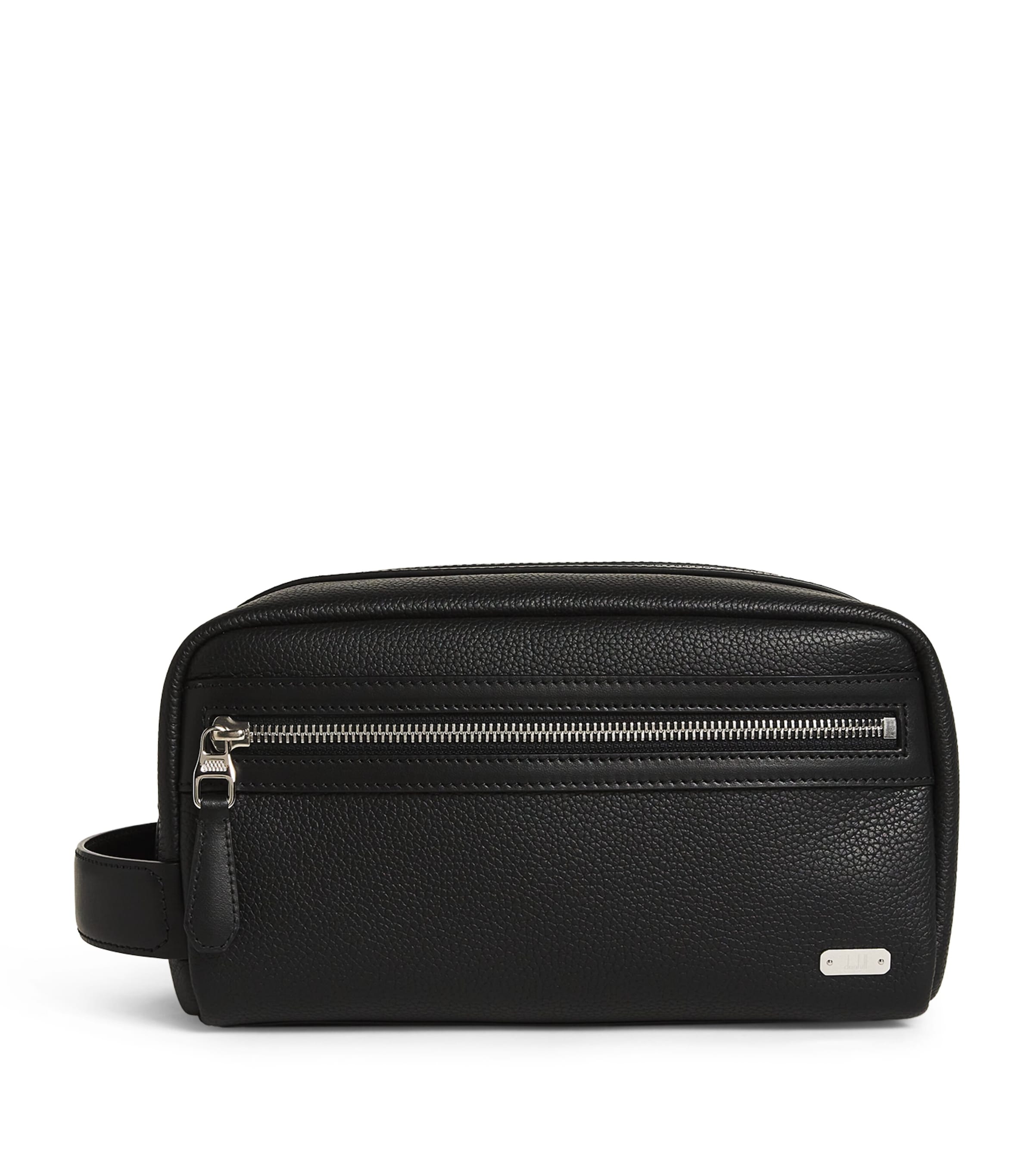 Shop Dunhill Leather 1893 Harness Wash Bag In Black