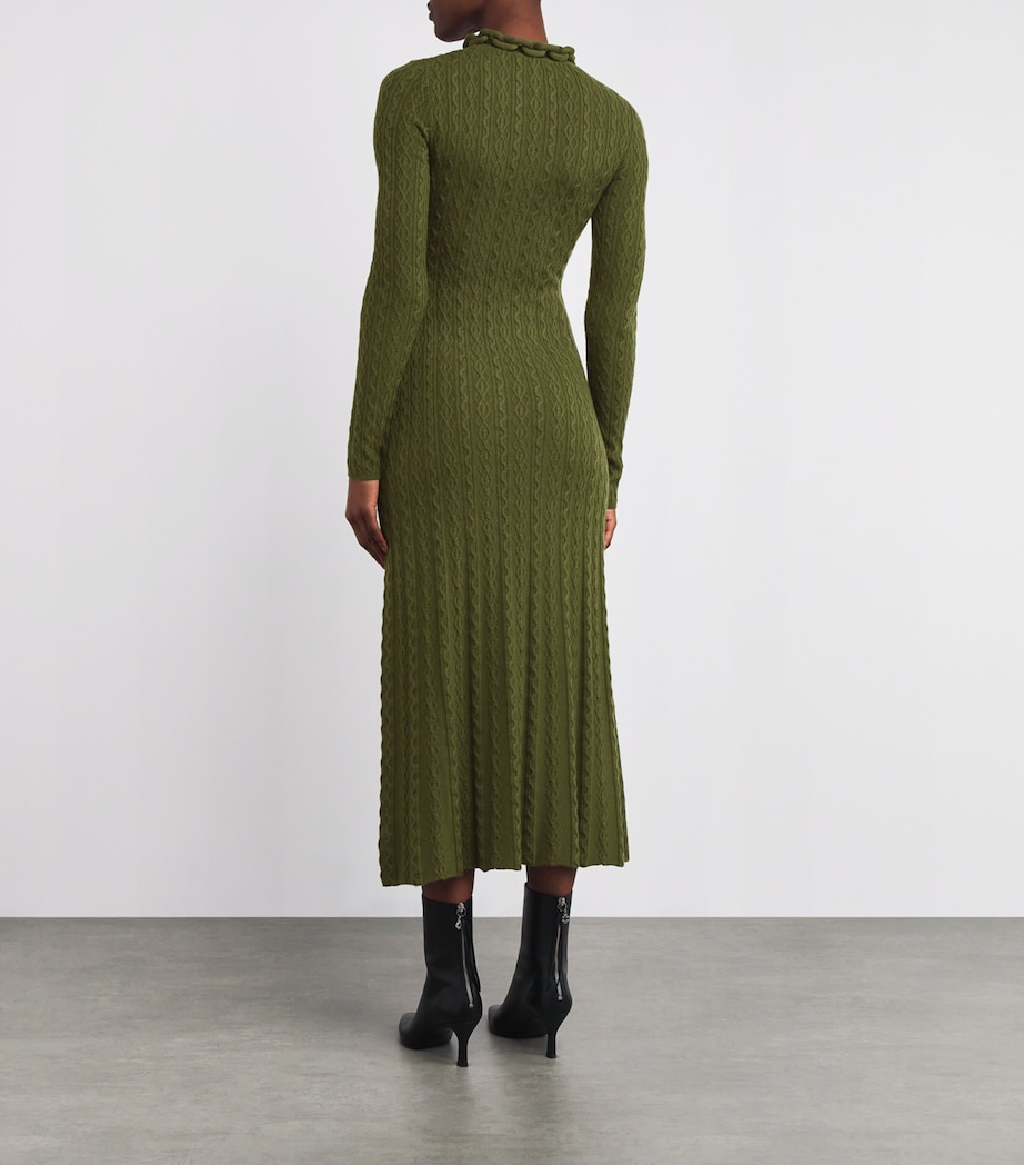 Wool-Blend Embellished Midi Dress P303 KAKI Image 3