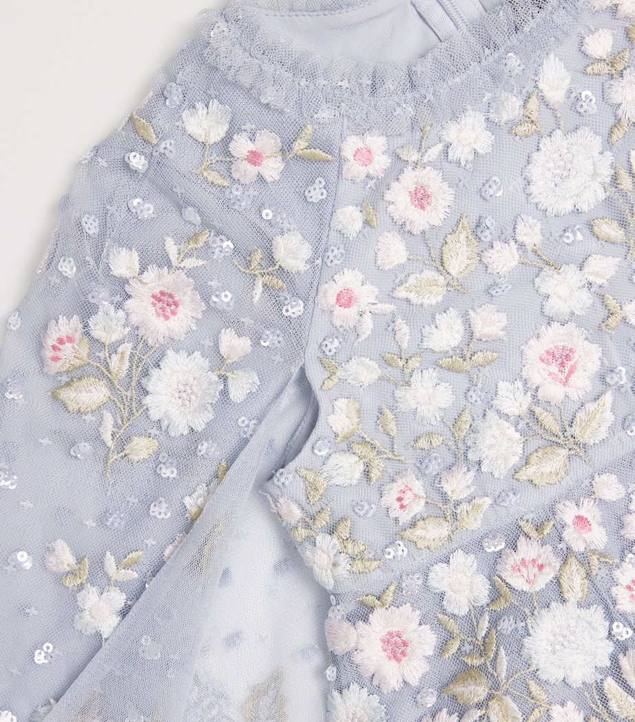 Tulle Cape Ethereal Blooms Dress (4-6 Years) SKMSKYLIGHT/MULT Image 3