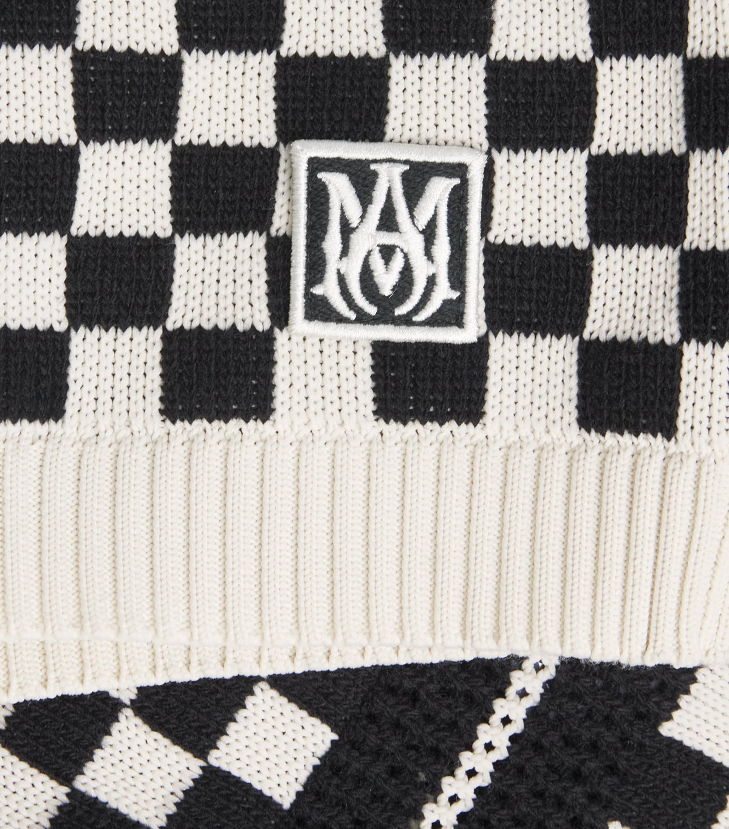 AMIRI Mens Wool-Blend Mesh Check Shorts Black Image 6