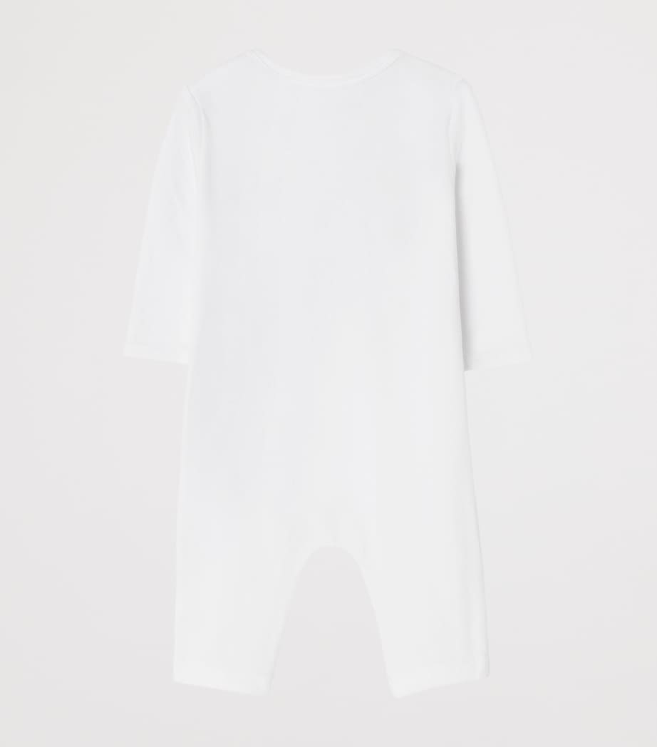 Burberry Kids Cotton-Blend Thomas Bear Playsuit (1-18 Months) White Image 2