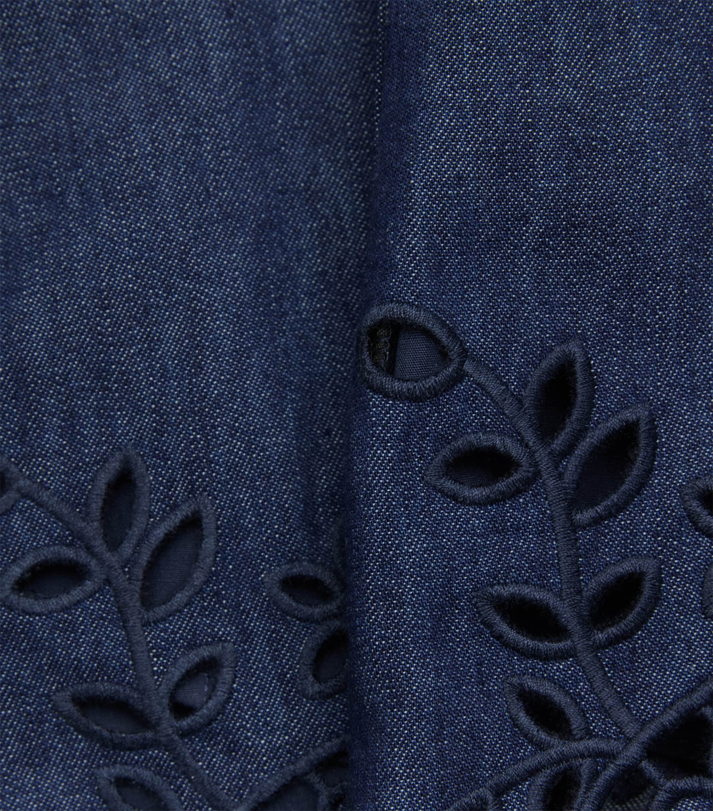 Zimmermann Womens Denim Broderie Mahon Shorts Ink Ink Image 6