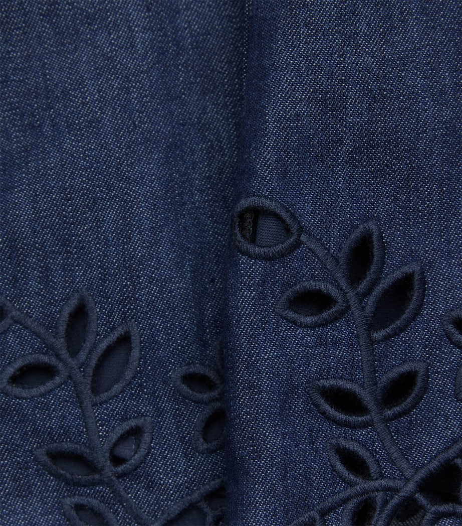Zimmermann Womens Denim Broderie Mahon Shorts Ink Ink Image 6
