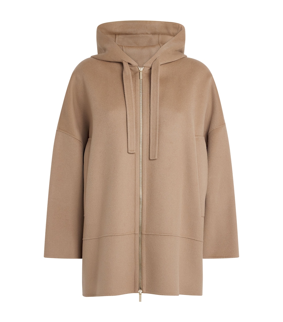 Virgin Wool Zip-Up Hoodie SAND Image 1