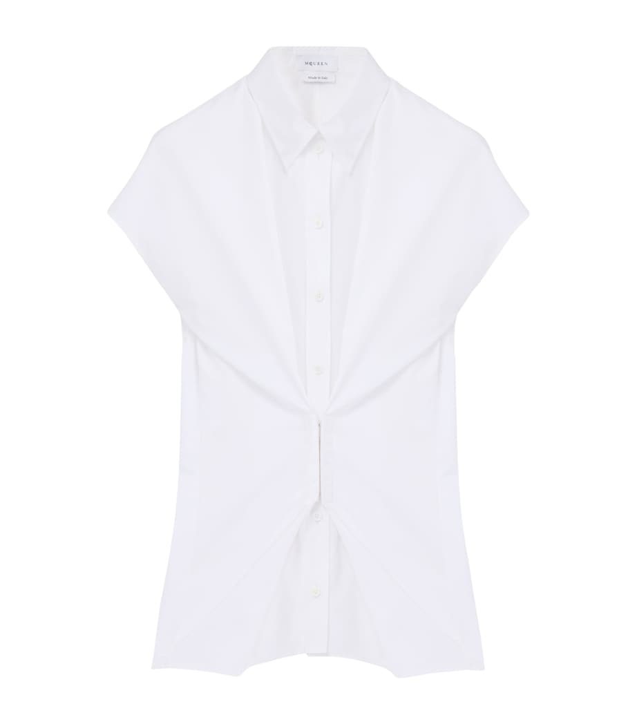 McQueen Womens Cotton Gathered Shirt Image 1