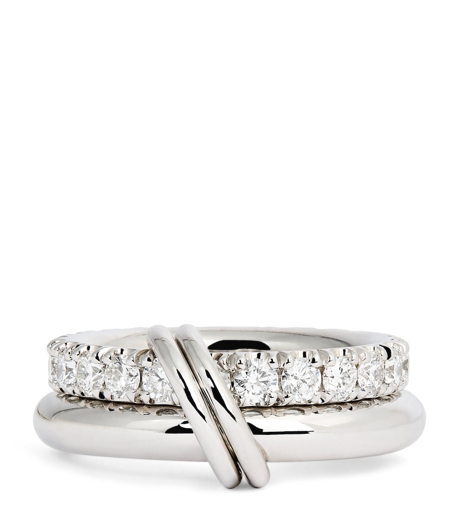 White Gold and Diamond Zodiac Virgo Ring WHITE GOLD Image 1