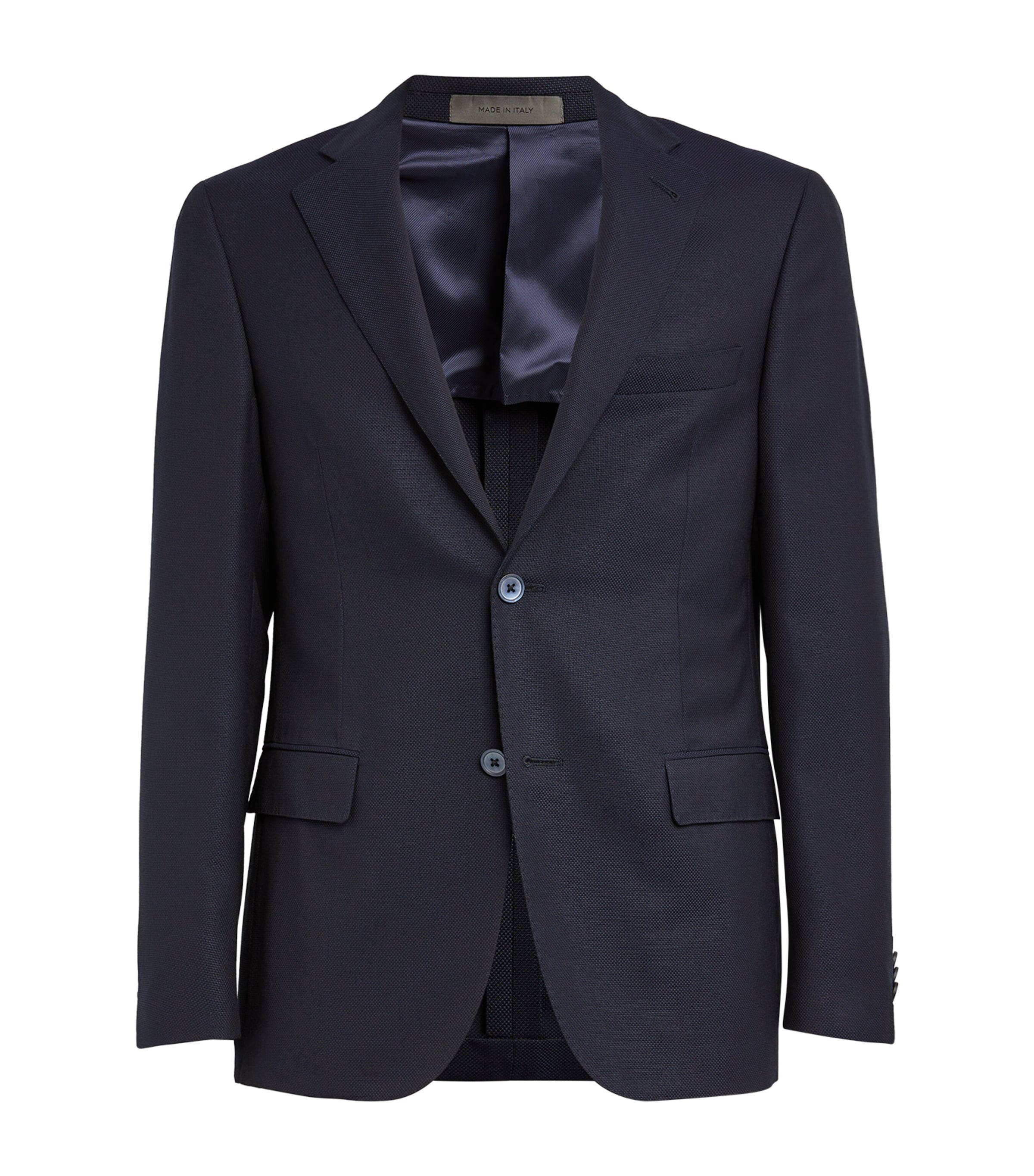 Corneliani Mens Hopsack Wool Blazer Navy Image 1